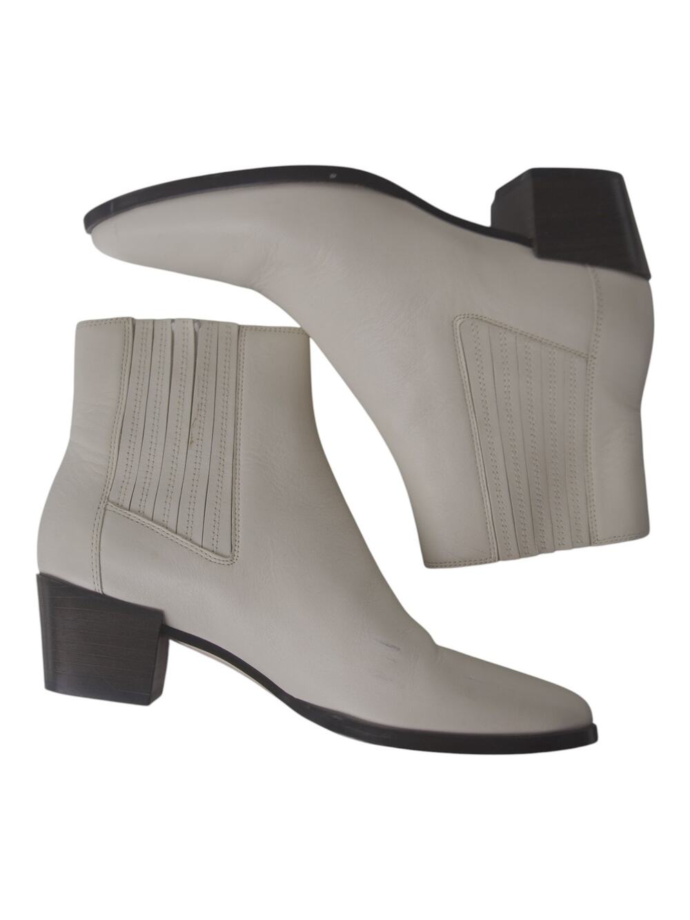 Rag & Bone Antique White ICONS Rover Chelsea Boot Women’s 36.5 Block Heel Ankle